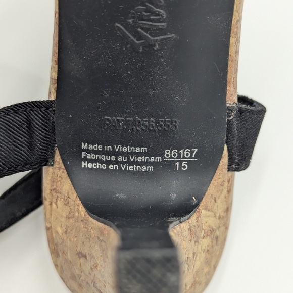 Fioni Black Bow Cork Sandals Heels Pin-Up Core Rockabilly Retro Summer 5.5W - Picture 7 of 11